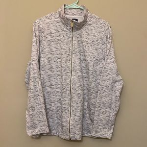 Grey & White Zip-up Cardigan basic editions XL